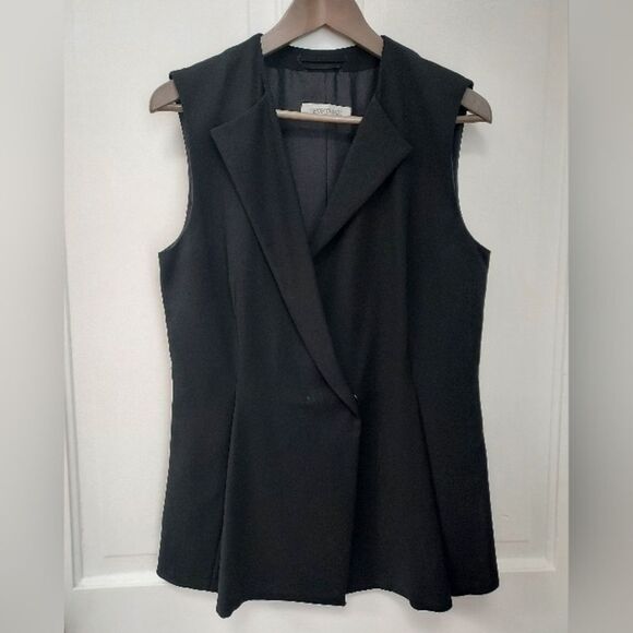 Sportmax Viscose Blend Black Double Breasted Peplum Blazer Vest 12 - Picture 2 of 16